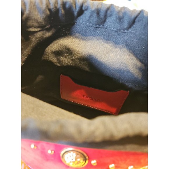 BNWOT Topshop Red Drawstring Bucket Bag, w.Handle + Strap, Immaculate Condition - Picture 12 of 16